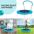 thumbnail image 2 of 36" Kids Trampoline with Handlebar, 220LBS Weight Capacity, Recreational Toddler Trampolines with Metal Springs and Stable Six Legs, Easy Assembly, Round Trampoline for Kids Indoor Outdoor, Blue, 2 of 8