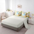 thumbnail image 3 of Homewish Cute Cats Animal 7-Piece Twin Bedding,Cartoon Pet Themed Bedding Comforter Set,Green Blue,Light Gray Reversible, 3 of 8
