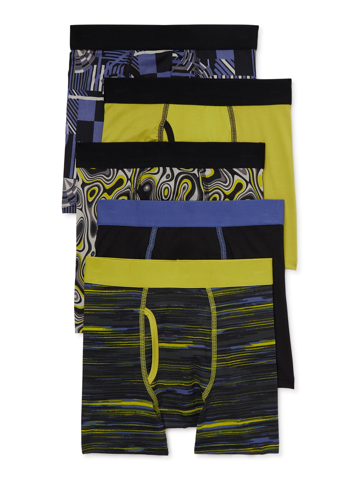 Athletic Works Boys Performance Boxer Briefs, 5 Pack, Sizes SXL
