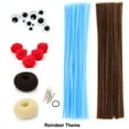 thumbnail image 3 of Beaute Galleria Bundle Chenille Stems Pipe Cleaners with Pompoms, Wiggle Eyes, Hair Bun Maker, Bobby Pins for Kids Arts and Crafts (Reindeer), 3 of 4