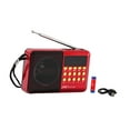 thumbnail image 2 of Radio portátil con altavoz de radio Fácil de usar Regalos versátiles para personas mayores Rojo, 2 of 9
