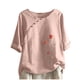 thumbnail image 1 of Gibobby Playeras Deportivas Mujeres Rubia TopsO Cuello PartyStylish T Camisa（Rosa， XXXL), 1 of 4