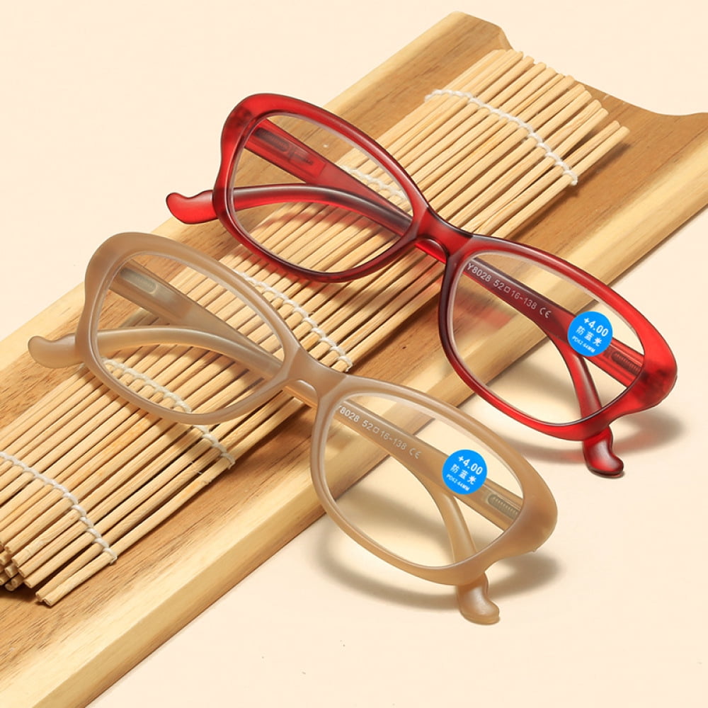 5 Pairs of Women Anti-blue Light Reading Glasses 1.50 Brown Ultra-light Clear Spring Hinges Butterfly Frame Readers Eyeglasses Frame +1.50 Strength