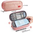 thumbnail image 2 of Pencil Pouch Capacity Pen Holder 3 Compartments School Stationery Makeup Bag Organizer Gift For College Office Students Girl Boy Adult Teen, 2 of 5