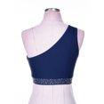thumbnail image 5 of Eandarui Women Shiny Lyrical Dance Top One Shoulder Crop Top Lady Modern Contemporary Dancewear Navy Blue XXL, 5 of 6