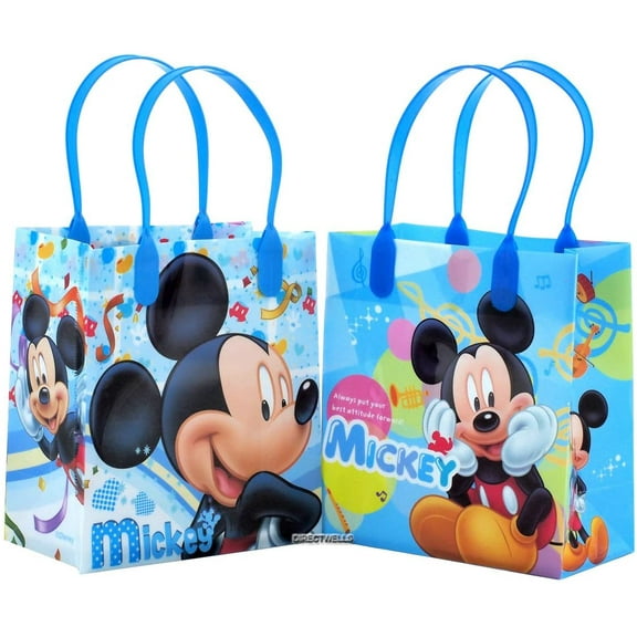 Disney Mickey Mouse Reusable Party Favor Goodie Small Gift Bags 12 (12 Bags)