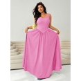 thumbnail image 4 of Pink Plus Size Sleeveless Square Neck A-Line Maxi Dress For Women Summer Flowy Long Dress, 4 of 7