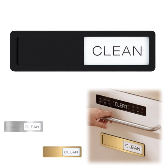 7 x 2 Inch Dishwasher Magnet Clean Dirty Sign, Non-Scratch Strong Magnet Premium Stainless Steel for Kitchen Decor and Accessories