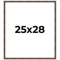 25x28 Frame Brown Bamboo with Dark Coffee/Walnut Finish | Solid Wood Picture Frame Width 0.75