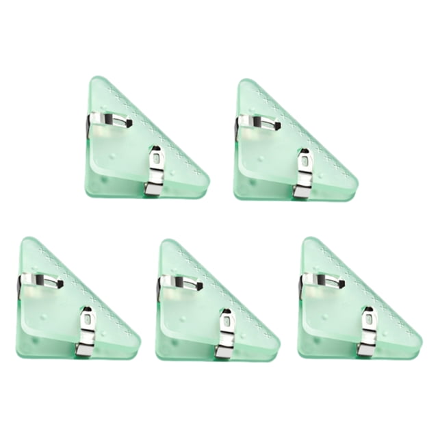 5pcs Triangular Corner Paper Clips Test Paper Organizer Office File Classification Folder with Metal Spring Clamp Prevents Page Curling Office Document Clip for Students