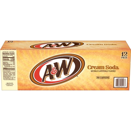 A&W Cream Soda Pop, 12 fl oz, 12 Pack Cans