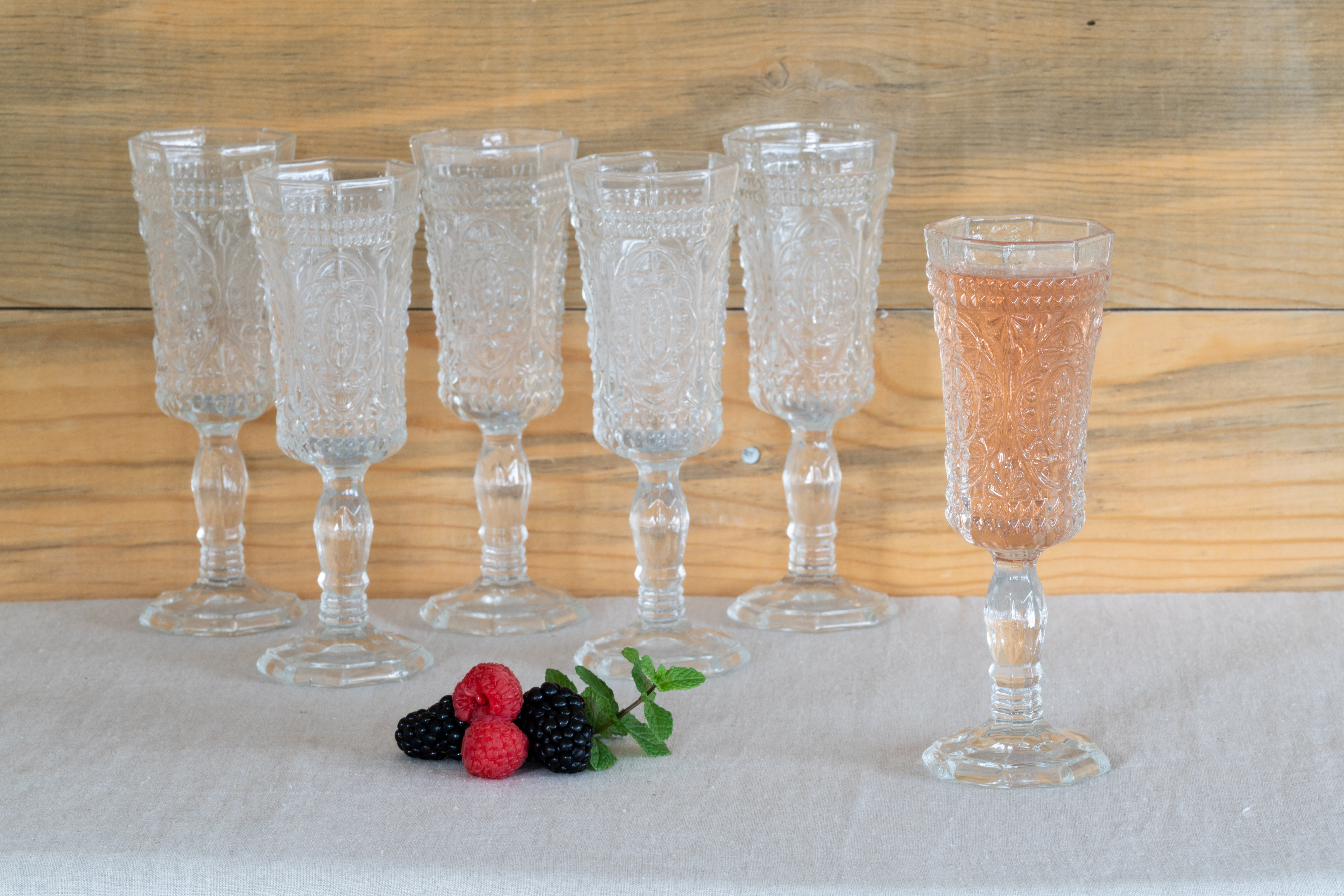Orleans Romanian Crystal Flute Champagne Glasses, Set of 4