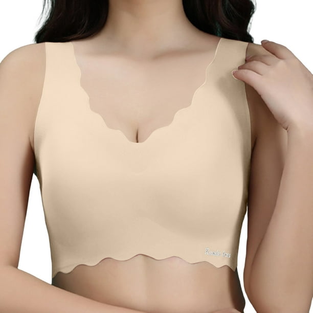 PEASKJP Sports Bras for Women High Support Plus Size Lace Full Coverage  Unlined Underwire Bras for Heavy Breast, Beige D 