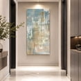 thumbnail image 3 of Canvas Wall Art, Blue Brown Framed Canvas Prints for Bedroom Dining Room, Vintage Modern Oil Painting Art Abstract Oversized Gallery Wrapped Wall Decor for Home Office, Gifts, 20"x40" Ship Next Day, 3 of 9