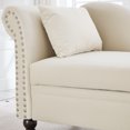 thumbnail image 6 of Modern Velvet Chaise Lounge with Storage, Upholstered Lounge Sofa Chair with Armrest Lumbar Pillow and Nailhead Trim, for Living Room Bedroom Apartment, 6 of 14