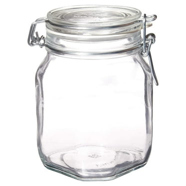 - SYNCHKG122276 Fido Clear Glass Jar with 85 mm Gasket,1 Liter (Pack of 2)