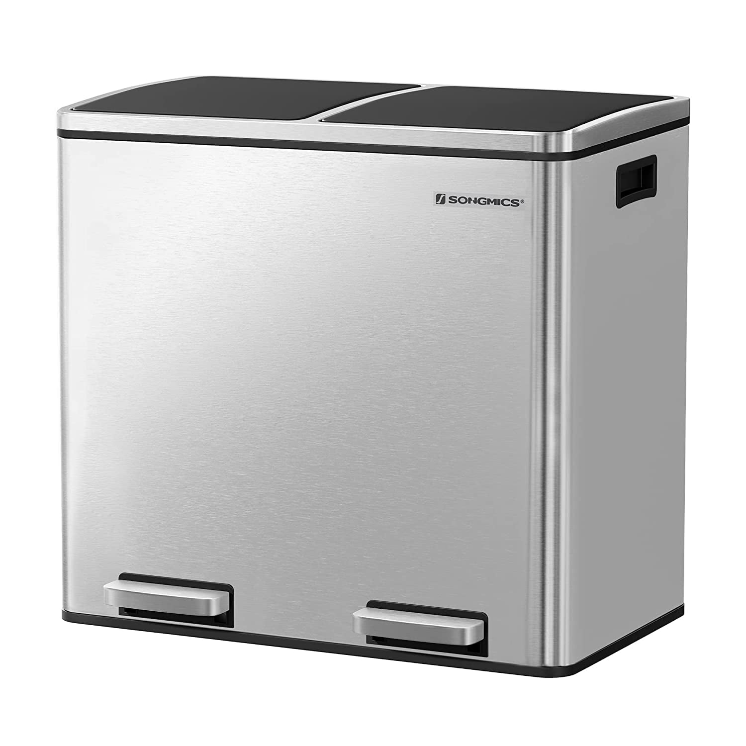 Ambient Mobiliseren bijkeuken POON 2 x 6.3-Gallon Dual Trash Can, Pedal Recycle Bin with Lids and Inner  Buckets for Small Kitchens, Stainless Steel, Silver - Walmart.com