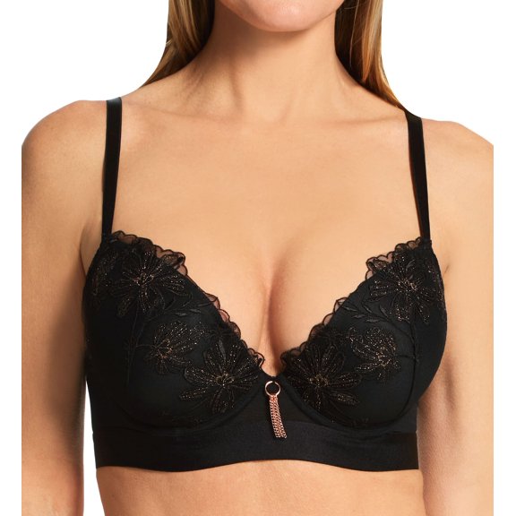 Women's Pour Moi 27801 Constance Padded Push Up Bra (Black/Rose Gold 34E)