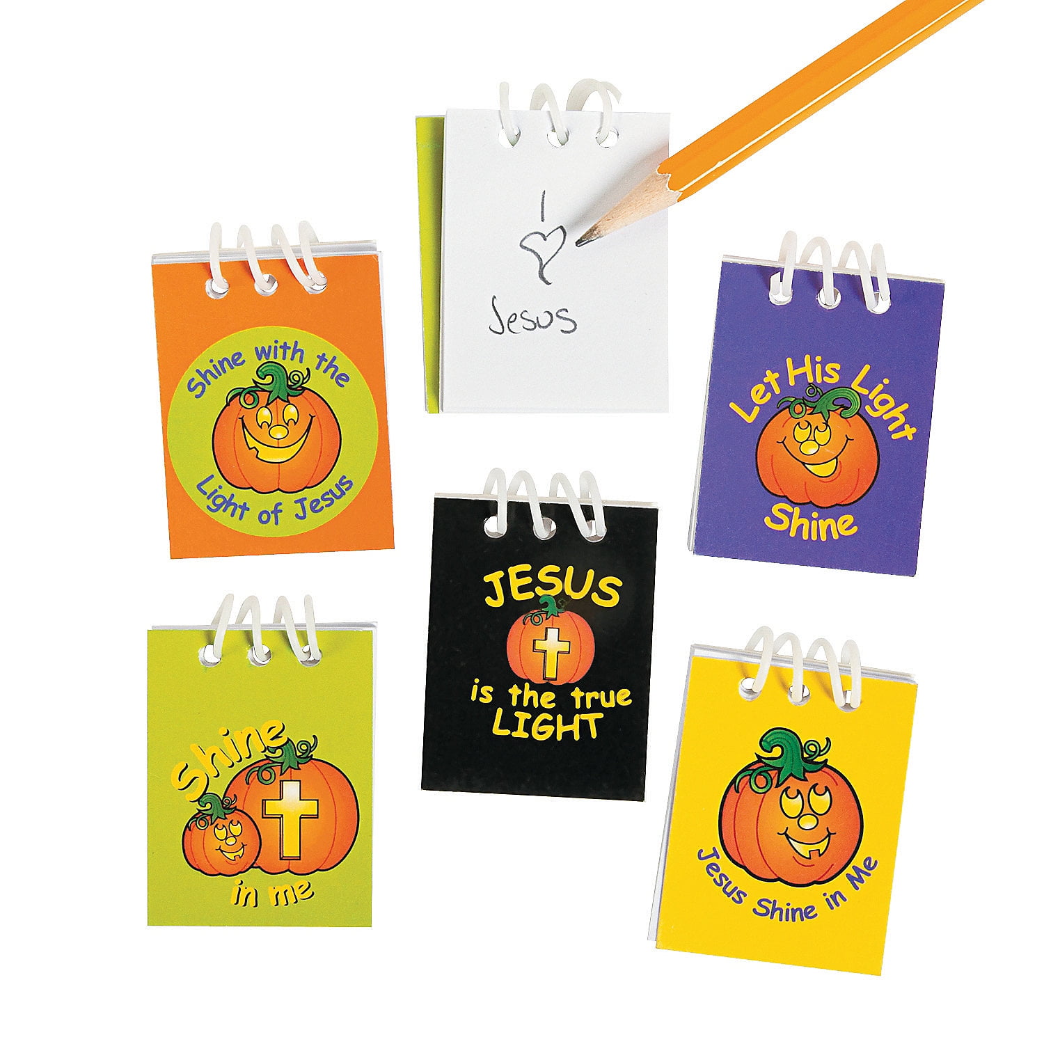Christian Pumpkin Mini Notepads - Party Favors - 48 Pieces