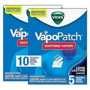 Vicks VapoPatch, Wearable Mess-Free Aroma Patch, Soothing & Comforting Non-Medicated Vicks Vapors, For Adults & Children Ages 6+, 5ct (2 pack)