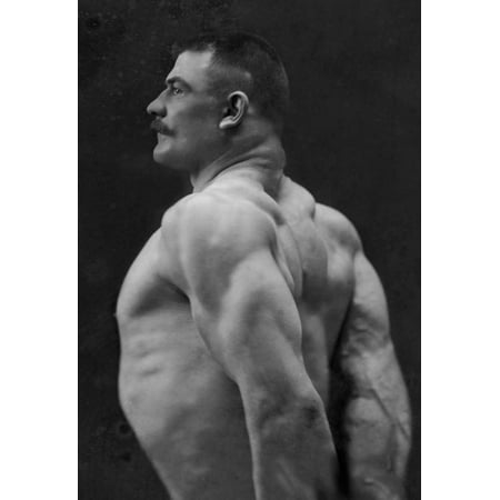 Flexing Triceps Deltoids and Trapezius Stretched Canvas - Vintage Muscle Men (12 x (Best Way To Build Trapezius Muscle)