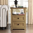 thumbnail image 5 of FAGAGA Set of 2 End Table with Charging Station for Living Room,Wooden Nightstand for Bedroom,Light Brown, 5 of 10