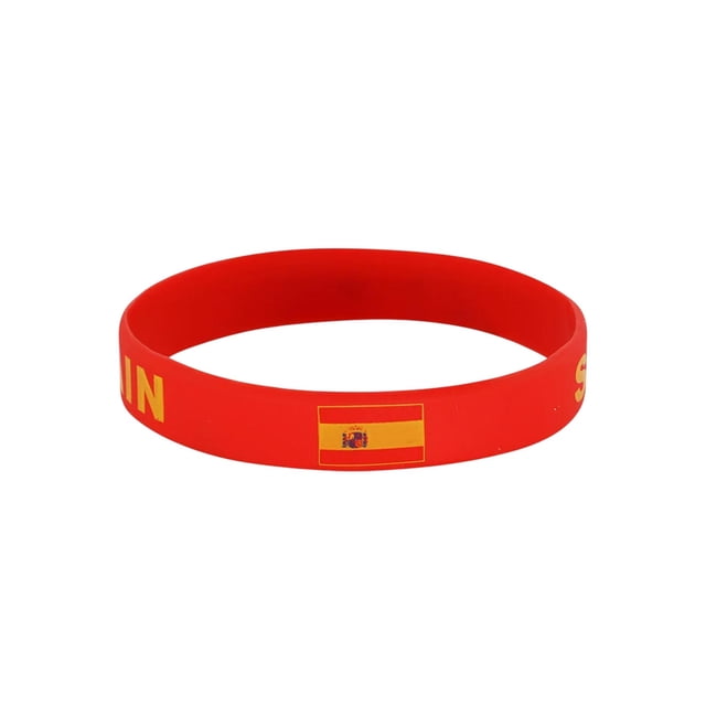 Bracelet en Silicone pour Compétition Mondiale de Football 2026 avec Drapeau National, Imprimé Résistant à la Décoloration et Extensible, Adapté pour Souvenir de Rassemblement de Fans, Jour de Match, 2.52 Po 0.02Lb