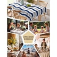 thumbnail image 5 of Navy Blue Grey White Table Cloth, Abstract Geometric Ocean Wave Stripe Waterproof Tablecloth for Rectangle Tables, Reusable Washable Fabric Table Cover for Restaurant Kitchen Dining Tables 60"x102", 5 of 6