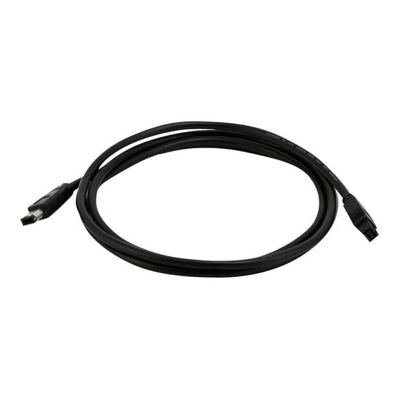 Monoprice Firewire Cable - 6 Feet - Black | 9-pin to 6-pin Bilingual, USB 2.0 A Male to B Male 24AWG, Gold Plated