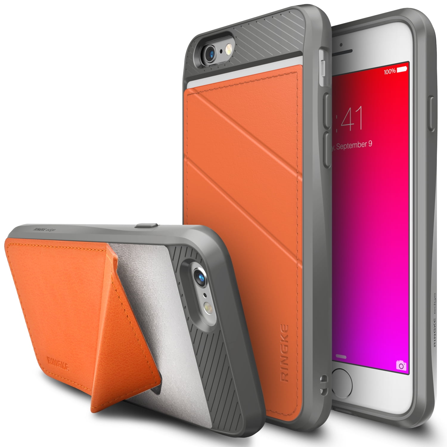 val vervagen emulsie iPhone 6 / 6S Case, Ringke EDGE [Orange] Minimal Wallet Folding Kickstand  Premium PU Leather Back Stand Hidden Card Holder - Walmart.com