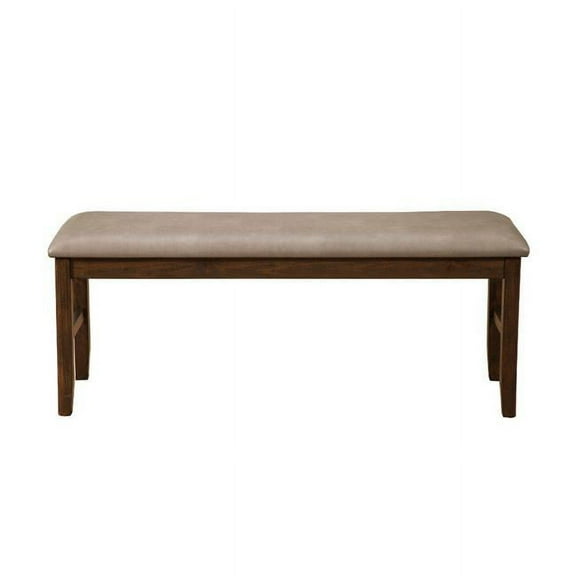 19 x 14 x 48.5 in. Rubberwood Dining Bench with Padded Upholstery, Brown