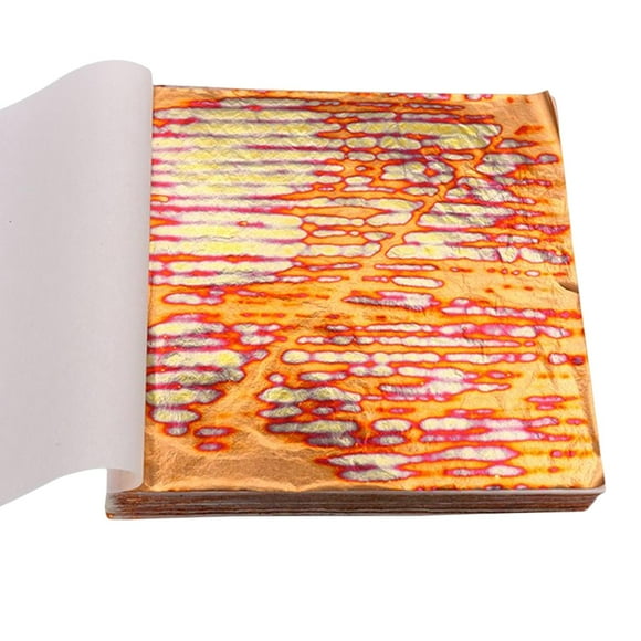 Papeles de aluminio dorados de imitación con estampados decorativos multiusos, 50 hojas abigarradas Estilo B