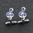 thumbnail image 3 of 2 Pairs Note Sleeve Buckles Shirt Sleeve Cufflinks Men Rhinestone Buttons, 3 of 9