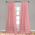 thumbnail image 5 of Ambesonne Christmas Curtains, Lapland Folk Art Ornament, Pair of 28"x84", Dark Pink White Blush, 5 of 5