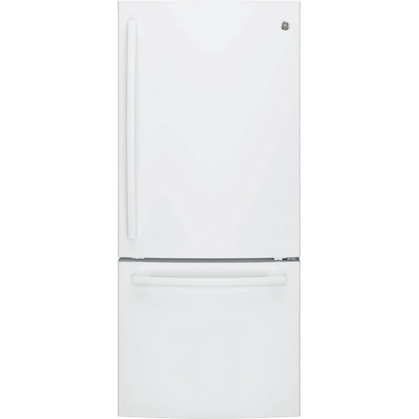 GE Appliances GDE21EGKWW 30 Inch Bottom Freezer Refrigerator White