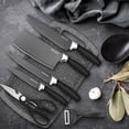 thumbnail image 4 of MDHAND Black 7-Piece Kitchen Knife Set, Black Handle German Stainless Steel Knives with Non-Stick Coating, Ergonomic Non-Slip Grip, Ultra Sharp, Dishwasher Safe, 4 of 8