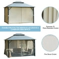 thumbnail image 5 of Hommow 12x14FT Outdoor Patio Gazebo, Permanent Double Roof Aluminum Frame Gazebo for Patio Lawn, Garden, 5 of 6