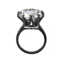 thumbnail image 3 of IP Black (Ion Plating) Stainless Steel Ring with AAA Grade CZ in Clear for Women Style TK3793 Size 8, 3 of 5