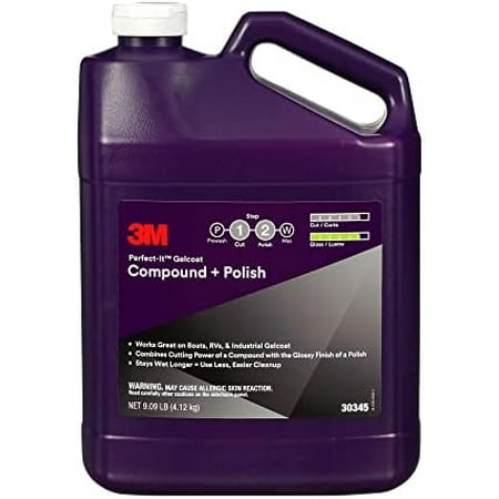 3M Gelcoat Compound + Polish 30345, Professional Grade, 1 gal (9.09 lb), White$$Watercraft