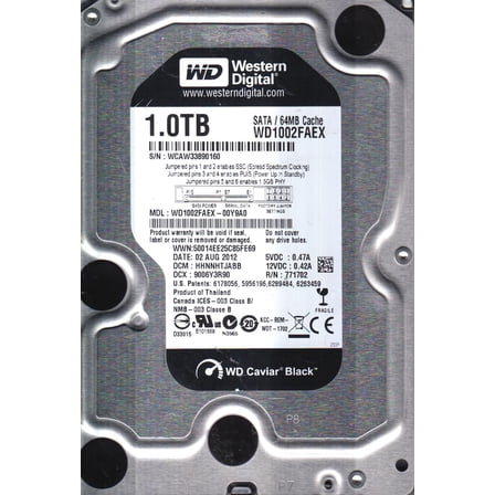 WD1002FAEX-00Y9A0, DCM HHNNHTJABB, Western Digital 1TB SATA 3.5 Hard Drive