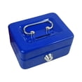 thumbnail image 1 of Caja de efectivo con cerradura y bandeja, organizador de efectivo, caja de almacenamiento de dinero para espectáculos de manualidades azul kusrkot Caso de dinero, 1 of 8