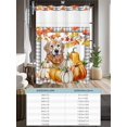 thumbnail image 6 of No Hook Cloth Fabric Shower Curtain with Snap in Liner, Thanksgiving Waterproof Shower Curtains Set with See Through Top Window, Orange Pumpkins Dog Maple Leaves Gray Plaid Bath Curtains 36"x72", 6 of 6