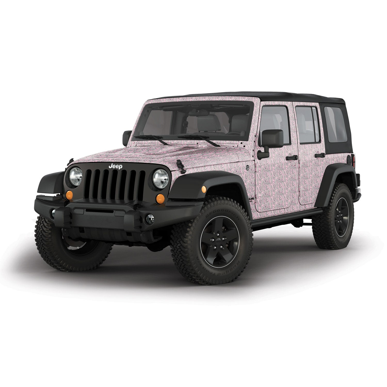 Mossy Oak Camo Vinyl Jeep Wrap - 4 Door Jeep - Break-Up Pink 