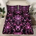 thumbnail image 2 of YST Pink Damask Sheets Twin Size Baroque Style Bed Sheets Set For Girls Woman Adults Bohemian Exotic Sheet Set Soft Microfiber Boho Bedding Set, 2 of 6