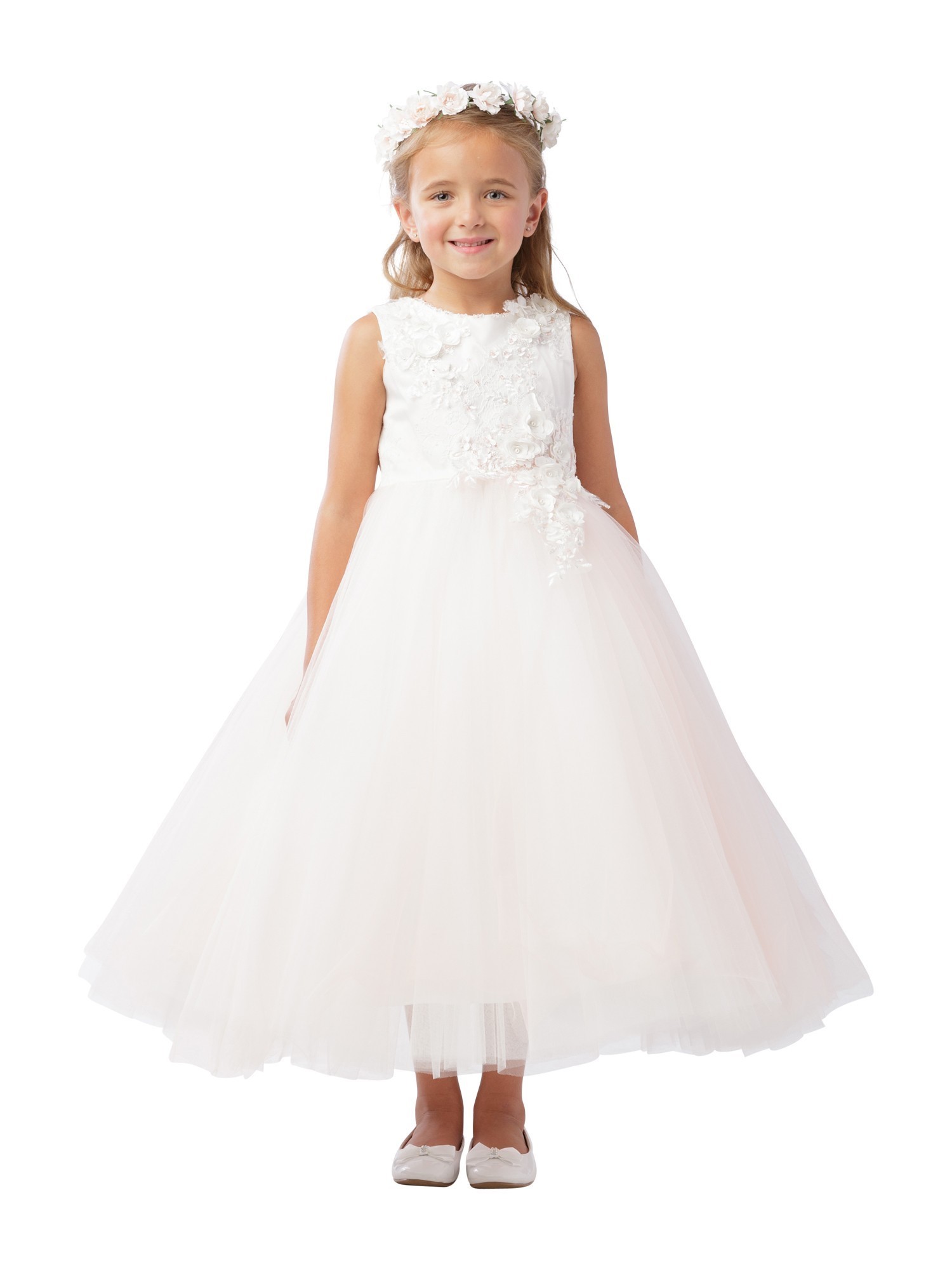 lace bodice flower girl dress