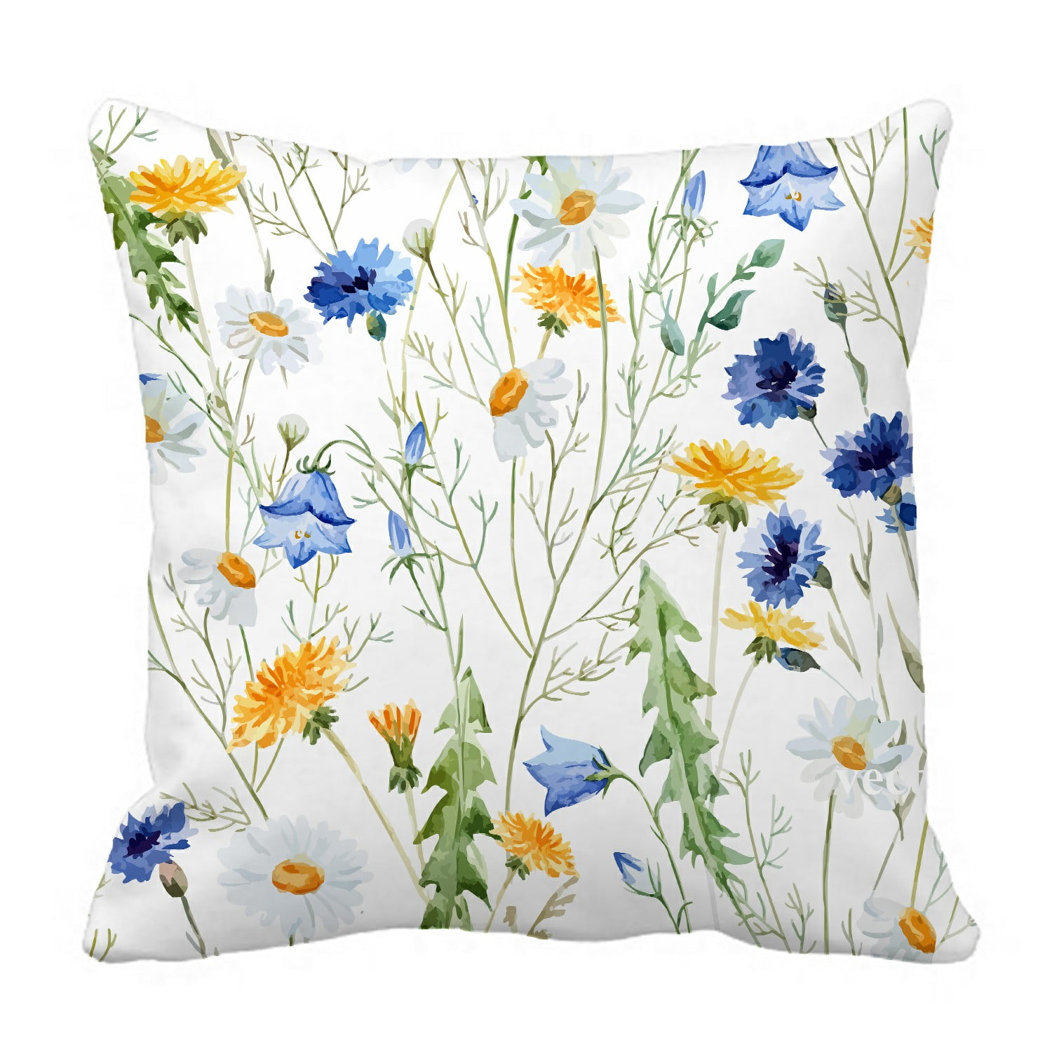 ECZJNT watercolor dandelion cornflower delicate flower Pillow Case