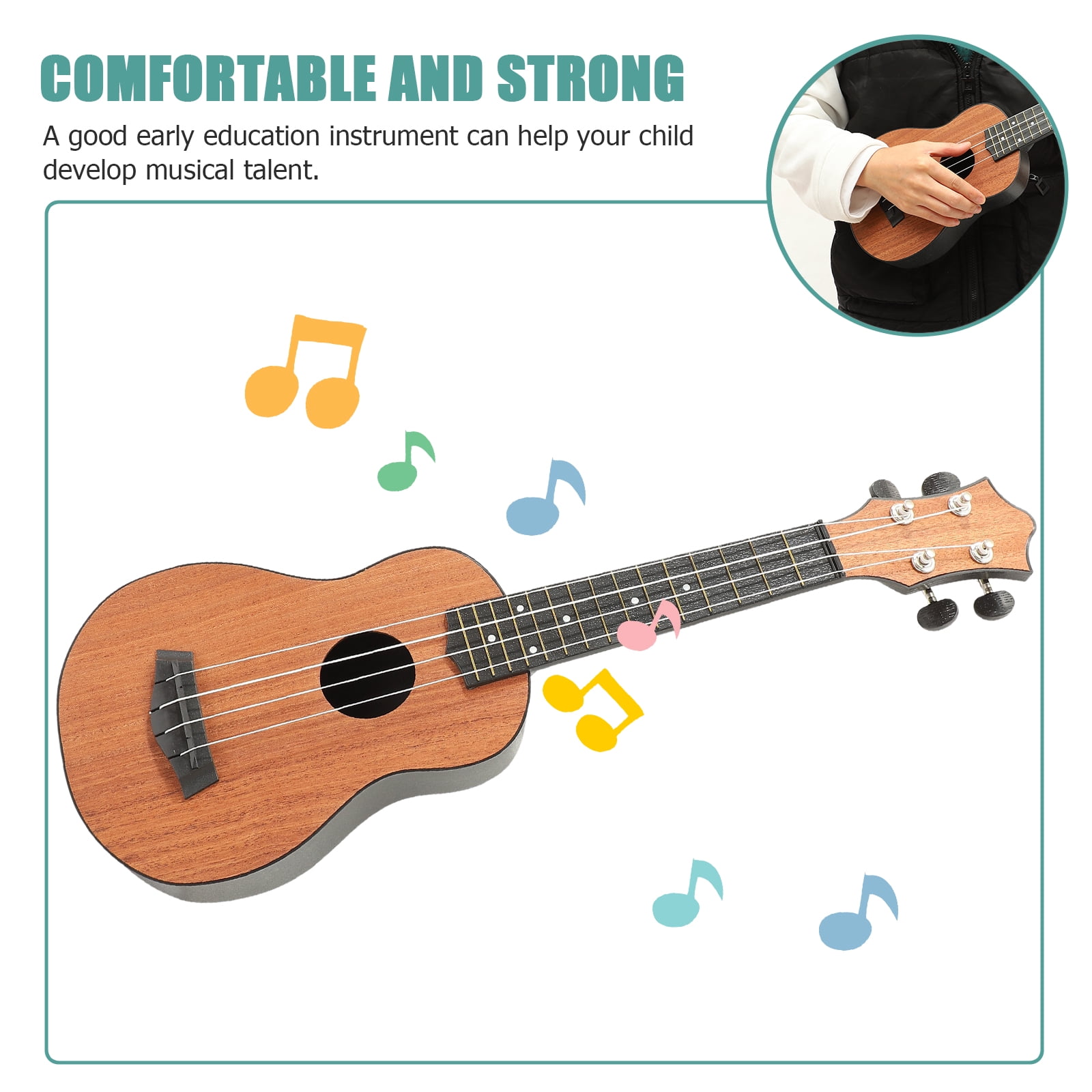 HEALEEP 21.5 Inch Ukulele String Instrument 1 Pack with Strings and Lightweight Design
