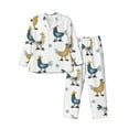 thumbnail image 1 of Fotbe Farm Roosters Pijama de Hombre con Estampado de Manga Larga, Conjunto de 2 Piezas, Ropa de Dormir Suave y Cómoda con Bolsillos-Medium, 1 of 7