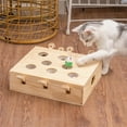 thumbnail image 2 of Pefilos 14" Cat Toys Interactive Whack-a-mole Solid Wooden Toys for Indoor Cats Killer's Instinct Outdoors Cat Funny Toys Kitten Catch Mice Game Whack A Mole Mouse Game Puzzle Toy, Beige, 2 of 7
