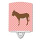 thumbnail image 1 of "Treasures Cotentin Donkey Pink Check Ceramic Night Light, 6x4, Multicolor" Caroline's Treasures BB7849CNL, 1 of 1
